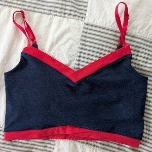 Beyond Yoga Navy and Red Bralette